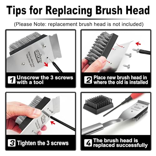 GRILLART Grill Brush and Scraper, Wire BBQ Grill Brush for Outdoor Grill, 16.5” Grill Cleaning Brush BBQ Grill Accessories, Safe Grill Cleaner Brush-Ideal Gift for Men/Dad BBQ Brush for Grill Cleaning