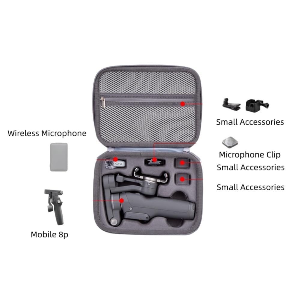 OSMO Mobile 8P Hülle, PU-Leder, tragbare Aufbewahrung, OM 8P Hülle, Reisetasche für DJI OSMO Mobile 8P Combo Gimbal Stabilisator Zubehör