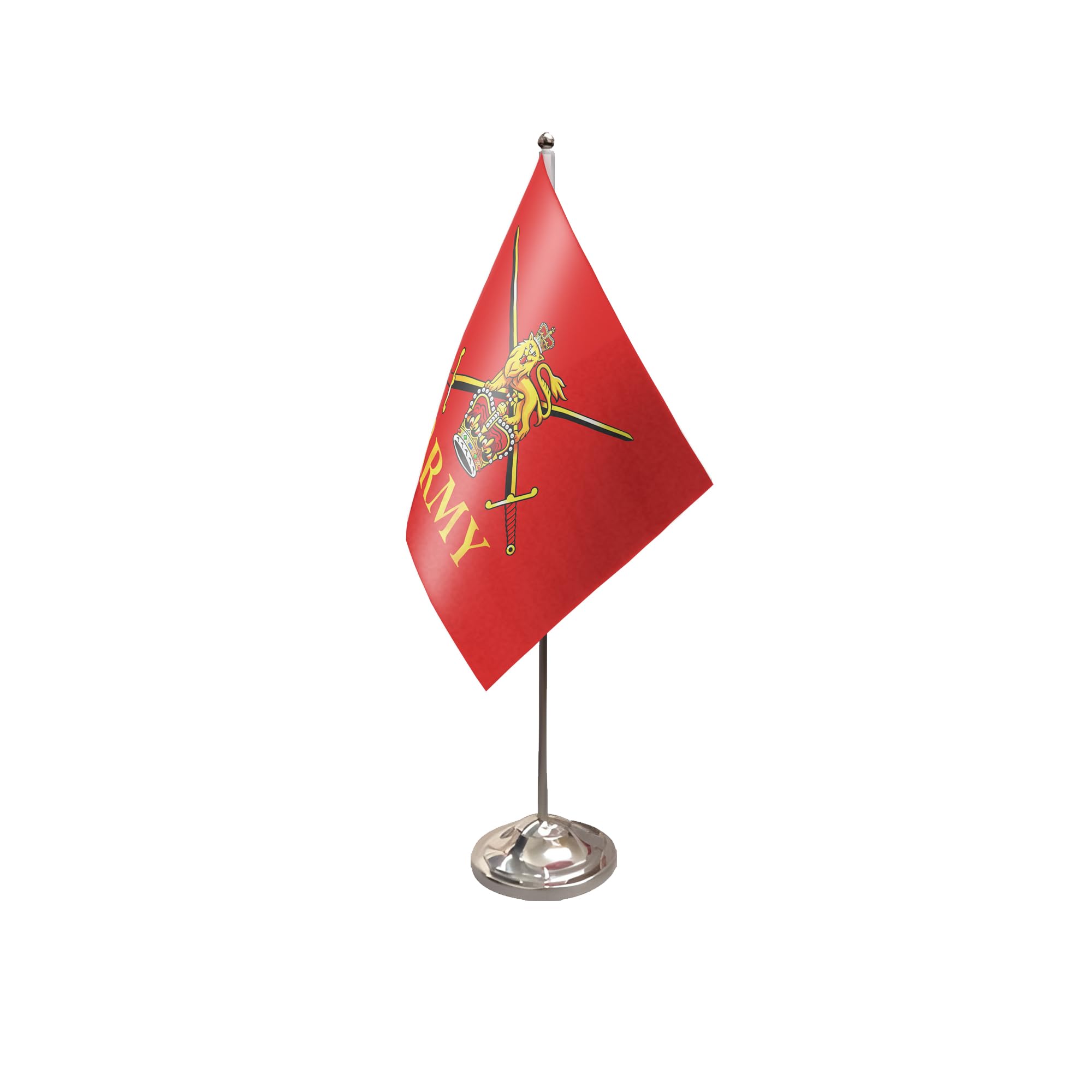 Flagtex British Army Satin Table Flag With Chrome Pole & Base