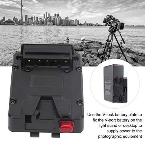 Placa de batería V-Lock para cámara con adaptador de salida D-Tap negro 2