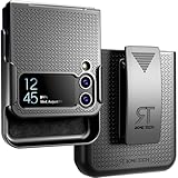 Designed for Samsung Galaxy Z Flip 4 Case with Belt Clip Holster - Kickstand Cover Phone Case - Black (Dots)