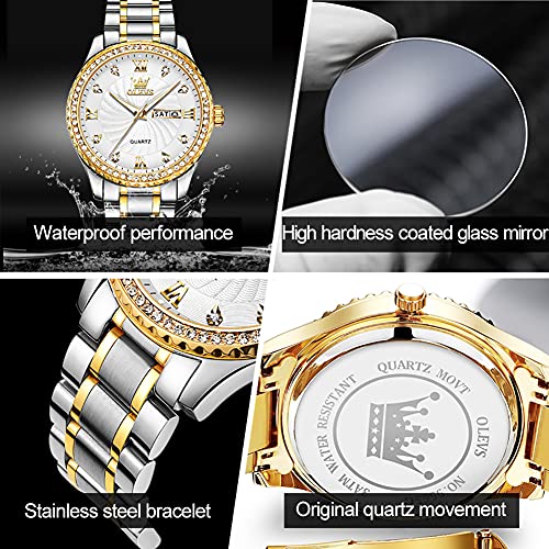Image of OLEVS Mens Watches Chronograph Luxury Dress Moon Phase Stainless Steel Male Wrist Watch
