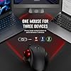 Mouse Trackball sem Fio com Botão de Rolagem, Ergonômico, Preto com Trackball Vermelho #2