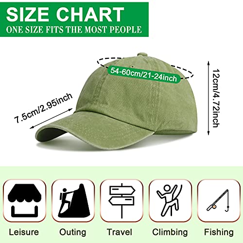 Image of Geyoga 7 Pieces Unisex Vintage Washed Distressed Baseball Hat Baseball Cap for Dad Twill Adjustable Hat