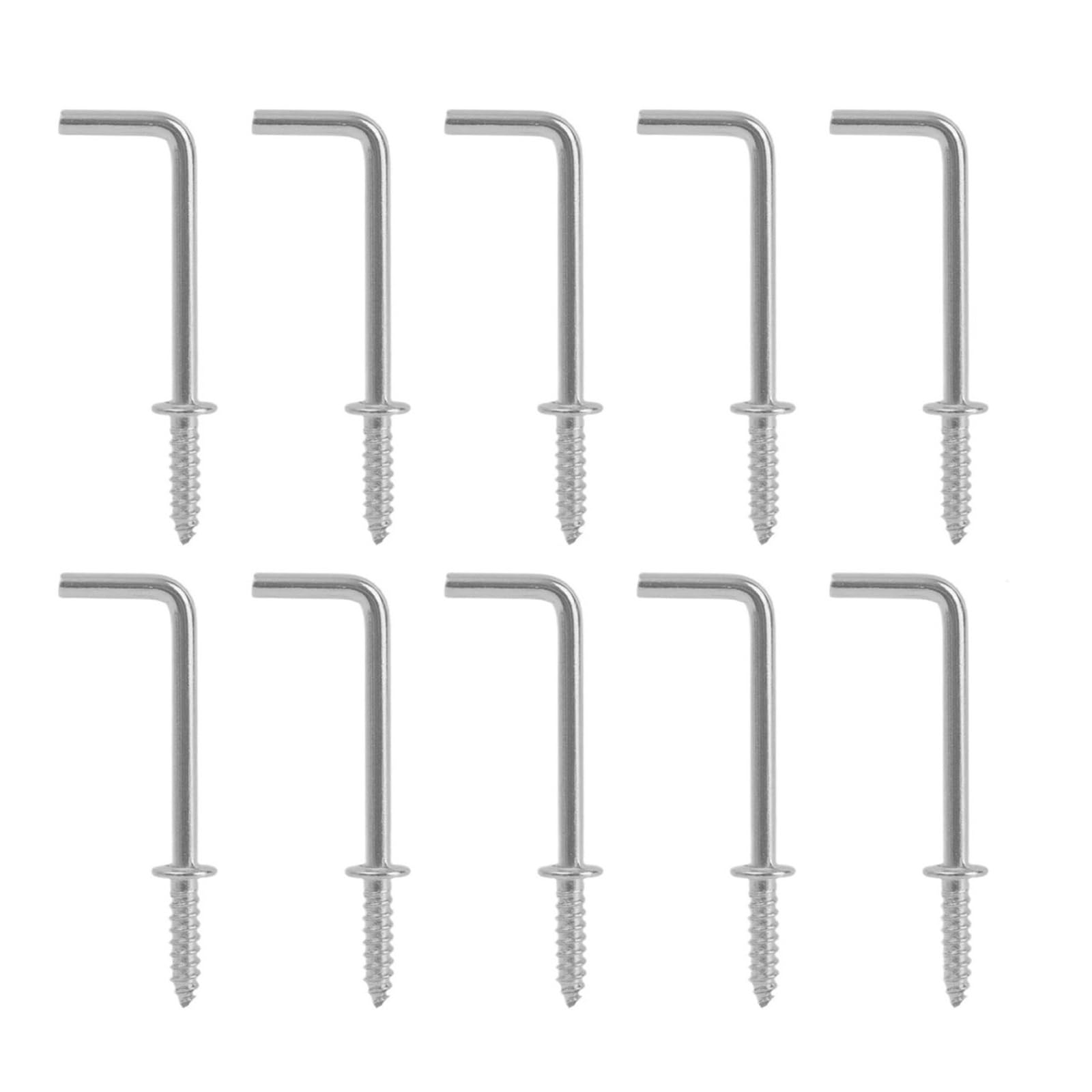 Ganchos En L De Tornillo Tornillo autorroscante de alta resistencia, gancho Metal en forma L, techo ángulo recto for colgar, organizador del hogar(Silver,100PCS)