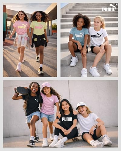 Image of PUMA Girls T Shirts - 2 Pack Short Sleeve Logo Graphic Tees - Casual Everyday Athletic Shirts for Girls (Sizes: S-XL)