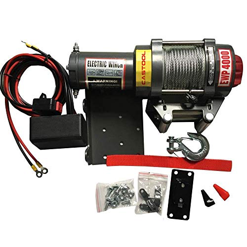 CASTOOL Cabestrante eléctrico de 12 voltios de recuperación ATV/UTV kit de cabestrante...