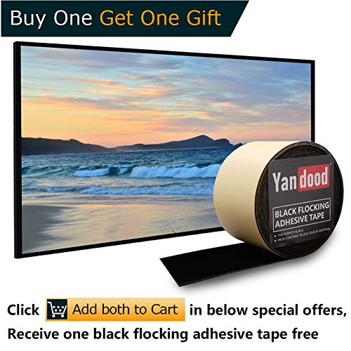 Yandood Projector Screen Material Ambient Light Rejecting Fabric 70X118 Inch Max 130 Inch 16:9 High Contrast Black Backing 4K Ultra Hd Front Projection Screen Diy Eppe Polymer Material (Grey) #TOP5