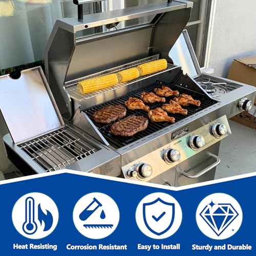 Image of Grill Replacement Parts for Monument 4-Burner 24367 35633 17842 24633 41847NG Gas Grill, Burner Tube Heat Plate, and Igniter Monument Grill Replacement Parts, Stainless Steel Grill Accessories, 4 Pack