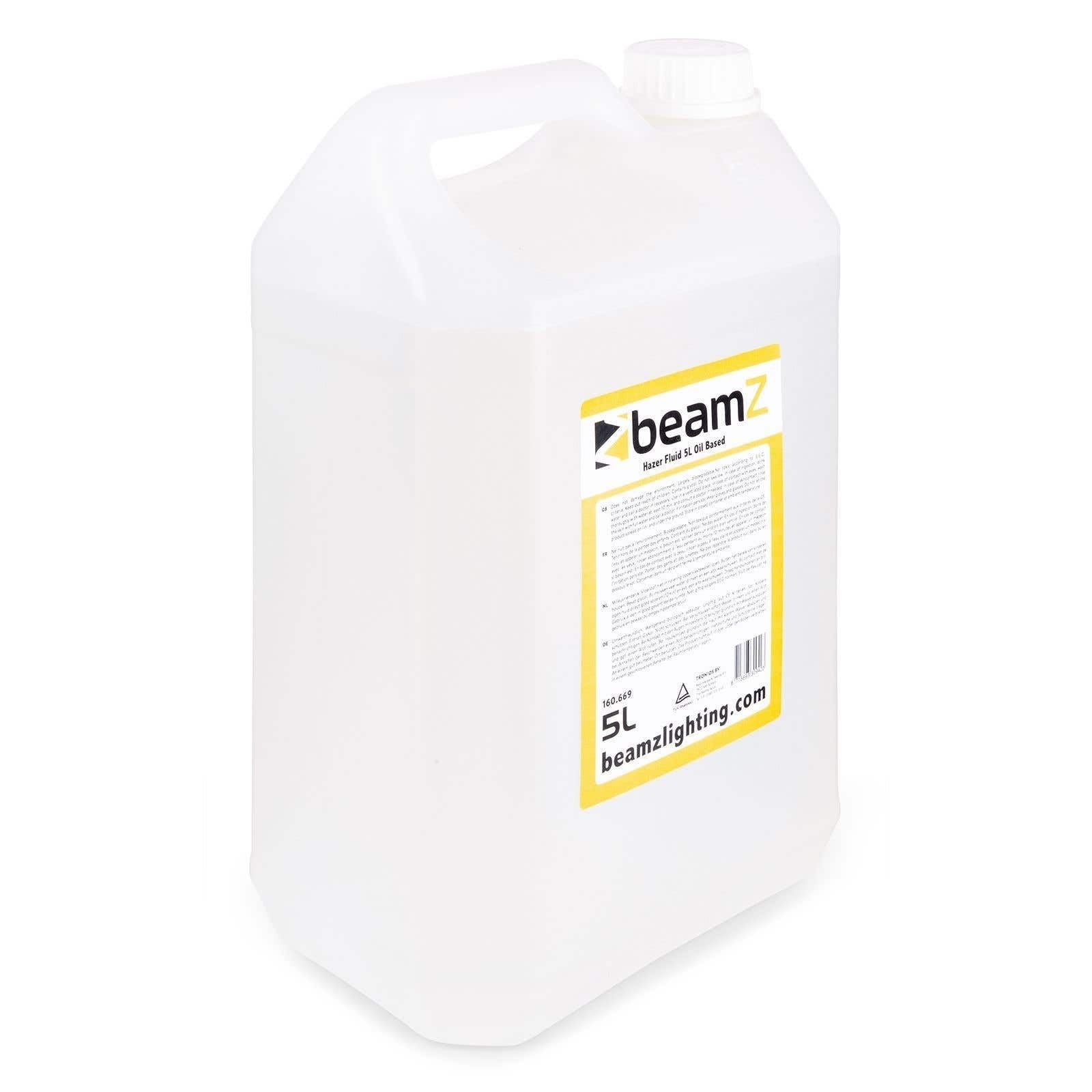 BeamZ FHF50 - Liquide Machine à Brouillard Haze 5L - Liquide à Base d'Huile, Haute Performance, Incolore, Inodore et Non Inflammable, Dispersion Lente, Made in France