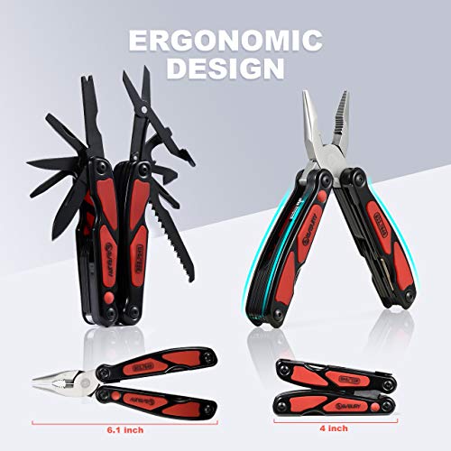 Bibury Multitools, 14 in 1 Multi-tool, Pliers with Can Opener, Scissors, Lightweight EDC Multi Tool in Pocket Size with Nylon Bag for Outdoor Activities, DIY, Camping - Black - Image 8