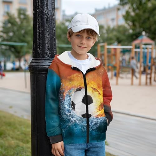 Kids Soft Fleece Zip Up Fleece Hoodie, Cozy and Breathable Long Sleeve Sweatshirt for Outwear4