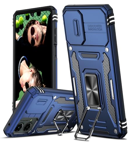 LeYi for Motorola Moto G-5G-2024 Case: Moto G 2024 Case with Slide Camera Cover, [Military-Grade] Shockproof Protection Moto G 2024 Phone case, Magnetic Stand Funda para Moto G5G 2024, Navy Blue - image 1