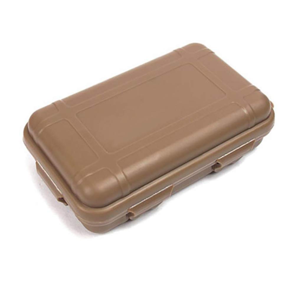 Outdoor Survival Storage Box Plastic Shockproof Waterproof Container Airtight Case Carry Box for Outdoor Activities Travel Home Use - Mud Colour