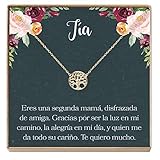Dear Ava Collar Regalo para Tía: Joyería, Cumpleaños, Día de la Mujer, Sobrina a Tía, Tree (Gold-Plated-Brass, NA)