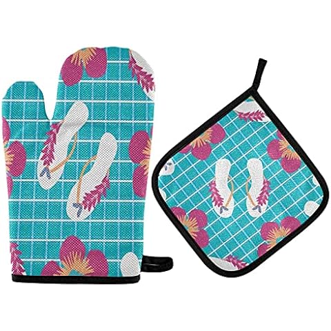 Tamniee Beach Slipper Oven Mitts Set Cover