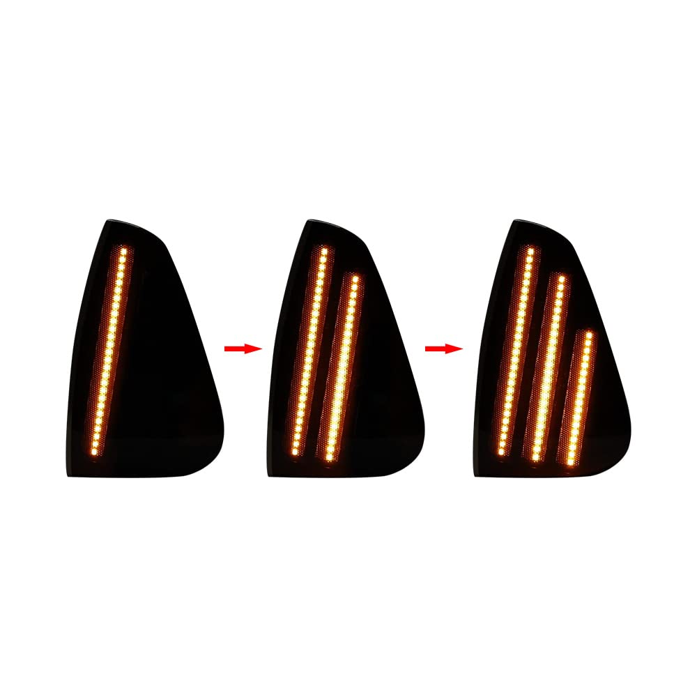Anzios Full LED Squential Flashing Front Smoked Turn Signal Side Marker Lights Corner Lamp Replacement For 2006-2010 Dodge Charger