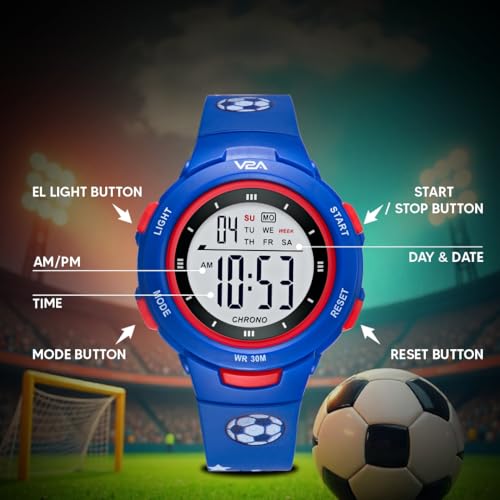 Image of V2A Kids Watch - Waterproof Multi-Functional Digital Sports Watch for Ages 5-13, 30M Water Resistance, Gift for 5-10 Year Olds