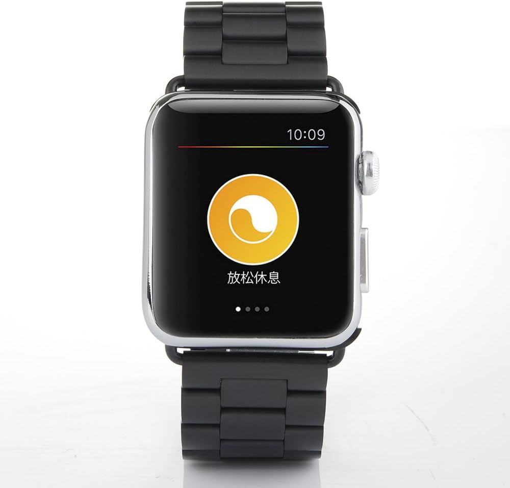 U191U Compatible with Apple Watch Band Series 4/3/2/1, Stainless Steel Bracelet Strap w/Adapter+ TPU Soft Case Cover for iWatch 38/40/42/44mm (Black 40mm)