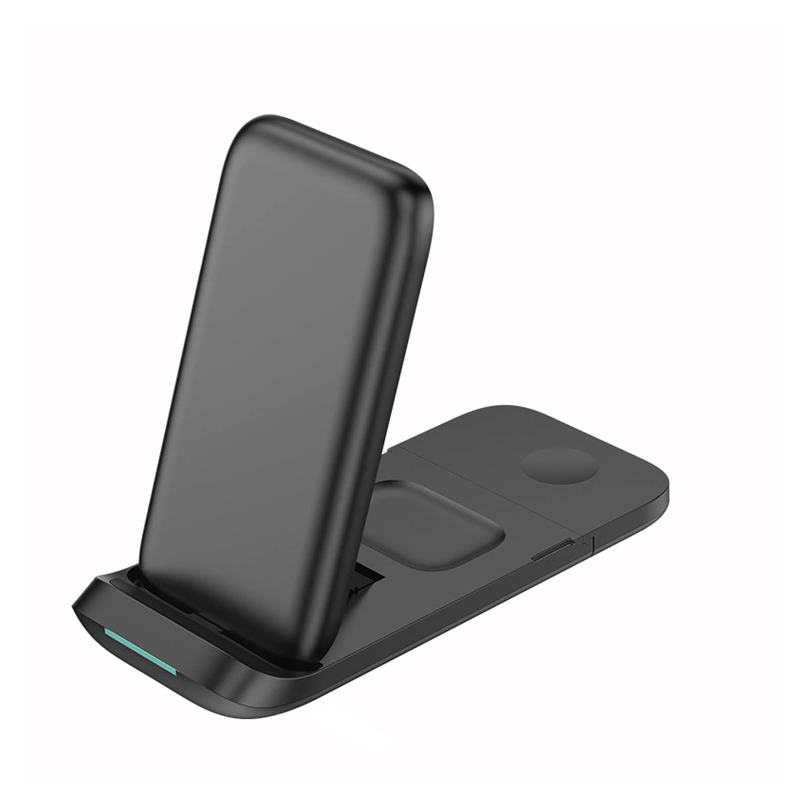 Ładowarka bezprzewodowa, Ładowarka bezprzewodowa 30 W 3 w 1 Podstawka do ładowania indukcyjnego Podkładka do stacji szybkiego ładowania telefonu Zegarek(Black with plug)