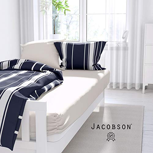 Jacobson Jersey Spannbettlaken Spannbetttuch Baumwolle Bettlaken (Topper 180-200x200 cm, Anthrazit) – Bild 7