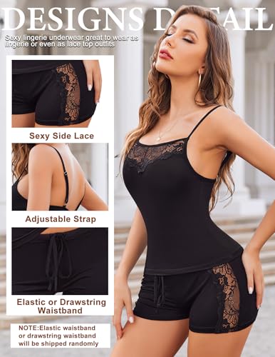 Avidlove Women Sleepwear Lace Pajamas Set Shorts Nightwear Camisole Short Sets2