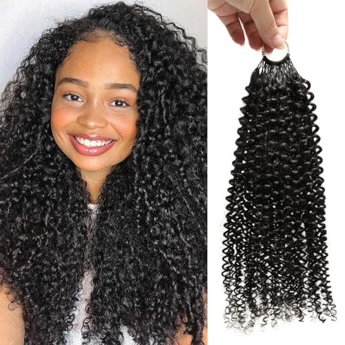 WOWANGEL Afro Kinky Curly Crochet Braid Human Hair 14 Inch Natural Black