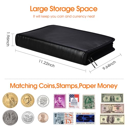Weifutch CCB Coin Collection Book For Collector, 360 Pockets Fireproof Coin Albums thumb #3