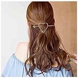 Yheakne Love Heart Hair Slide Clip Large Heart Hair Clip Vintage Hair Slide Pin Bun Holder Gold Bobby Pin Metal Hair Accessories for Women and Girls (Gold)