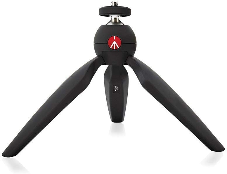 Mini Tripod with Handgrip for Compact System Cameras, DSLR, Mirrorless, Video, Compact Size, Technopolymer and Aluminium, Black