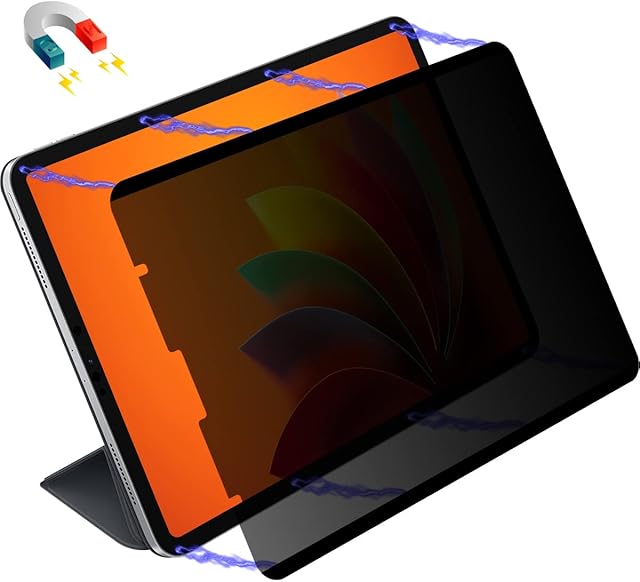 Magnetic iPad Pro 12.9 inch Privacy Screen Protector Removable & Reusable Anti Spy Privacy Filter for Apple iPad Pro 12.9 inch 2021 2020 2018 Anti Blue Light Anti Glare [Landscape Privacy]
