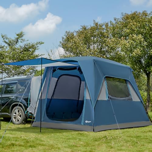 Portal 5-Person SUV Tent with Porch, 2-in-1 Car Camping Tent, Water-Resistant & Windproof, Trunk Tent for Travel & Outdoor Adventures