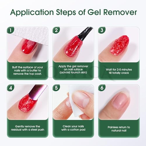 Image of COSTICA | 15ML Gel Nail Polish Remover | Professional Quick & Easy Remover in 2-3 Minutes, Acetone-free, Liquid | WITH PUSHER |