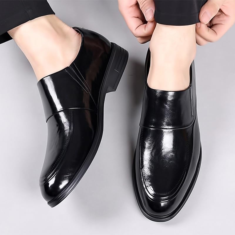 Men's Dress Shoes Slip On Pointed Toe Derbys Classic Formal Men Business Shoes3