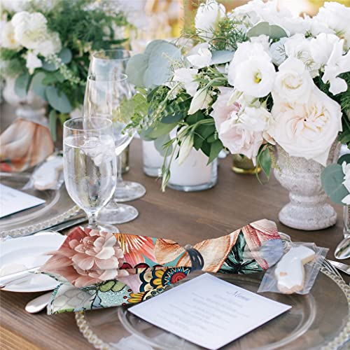 N/A Bohemian Mandala Flower Cloth Napkins Set Festive Banquet Wedding Decor Tea Towel Kitchen Dinner Table Napkins (Color : 8Pcs, Size : 50X50Cm) #TOP1