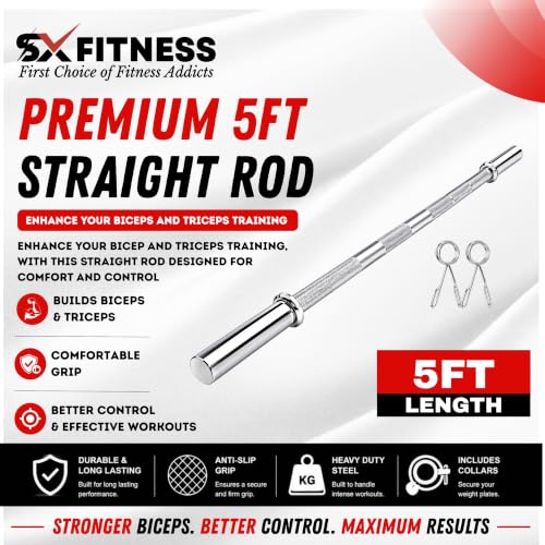 Image of Home Gym Combo, Home Gym Set, Gym Equipment Set, PVC (8-24Kg),Fitness Set, with 3ft Curl Rod + Pair of Dumbbell Rods, Home Gym Kit with Accessories (20)