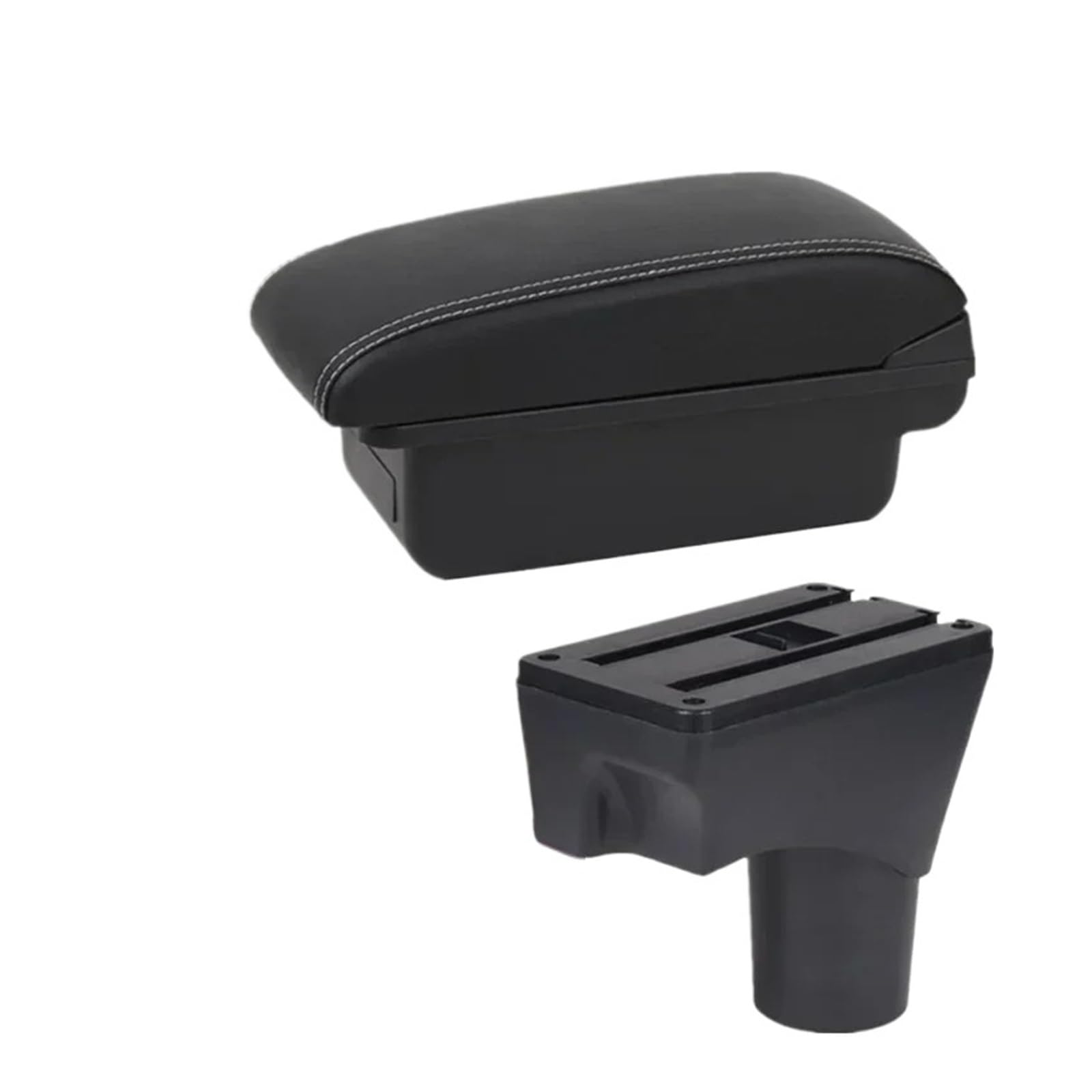 UMDJJU For Nissan For March For Micra K13 For Sunny 2010-2023 Car Armrest Arm Storage Box Retrofit Parts Accessories Car Centre Console Armrest Box(A1 white line No USB)