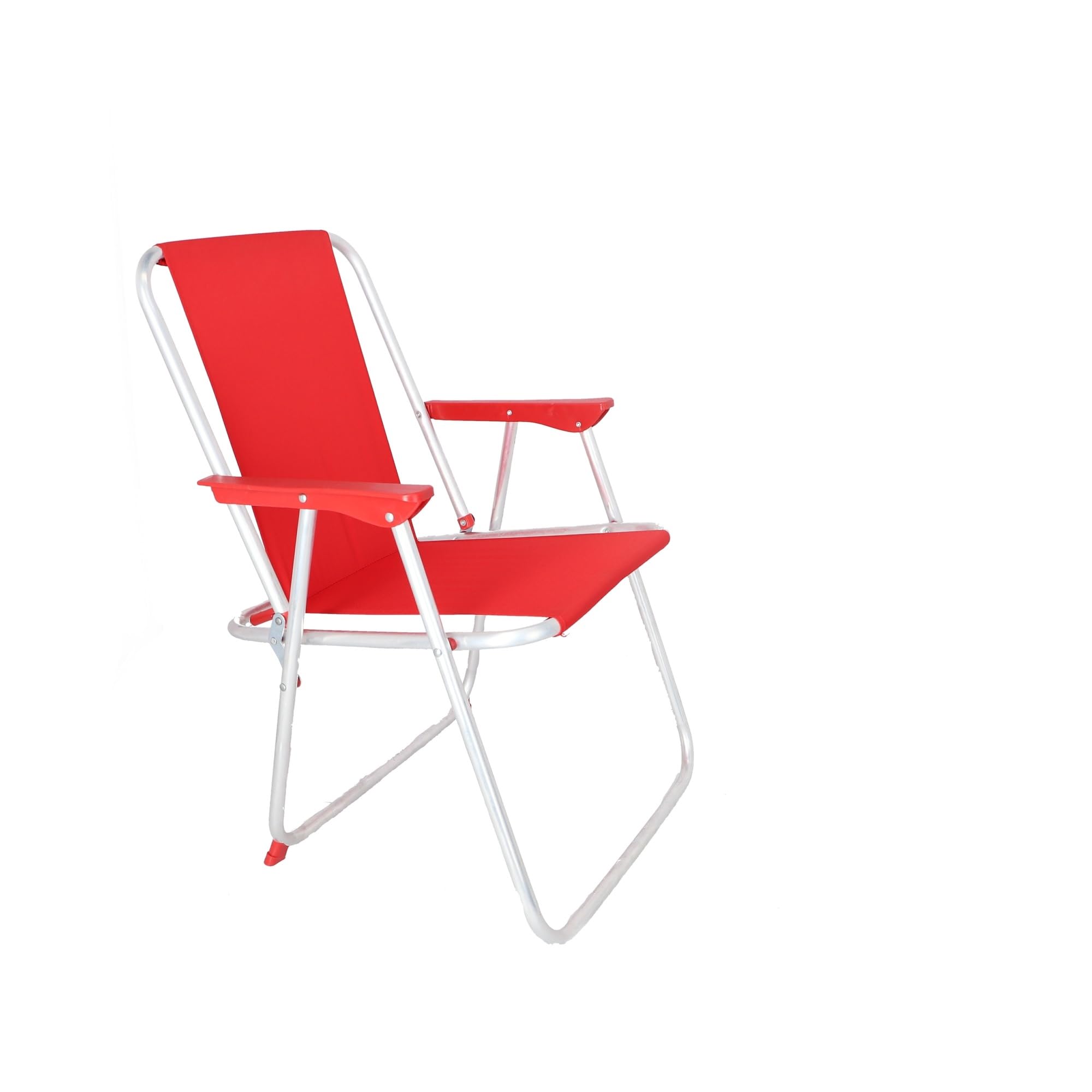 Well Home MOBILIARIO & DECORACIÓN Juego de 2 Sillas de Playa metálica Plegable de Color Rojo 44x44x74cm