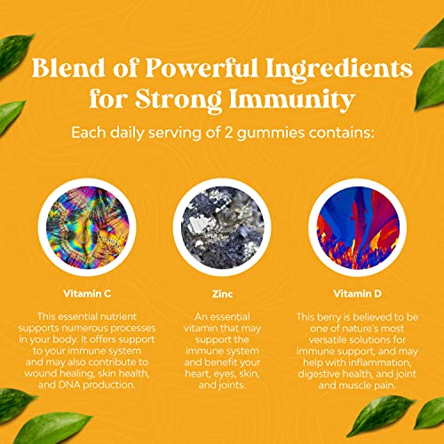 Immunity Sambucus Elderberry Gummies For Adults - Halal Black Elderberry Gummy Metabolism Booster With Zinc And Vitamin C - Youthful Super Antioxidant Supplement Immunity Gummies For Joint Support #TOP4