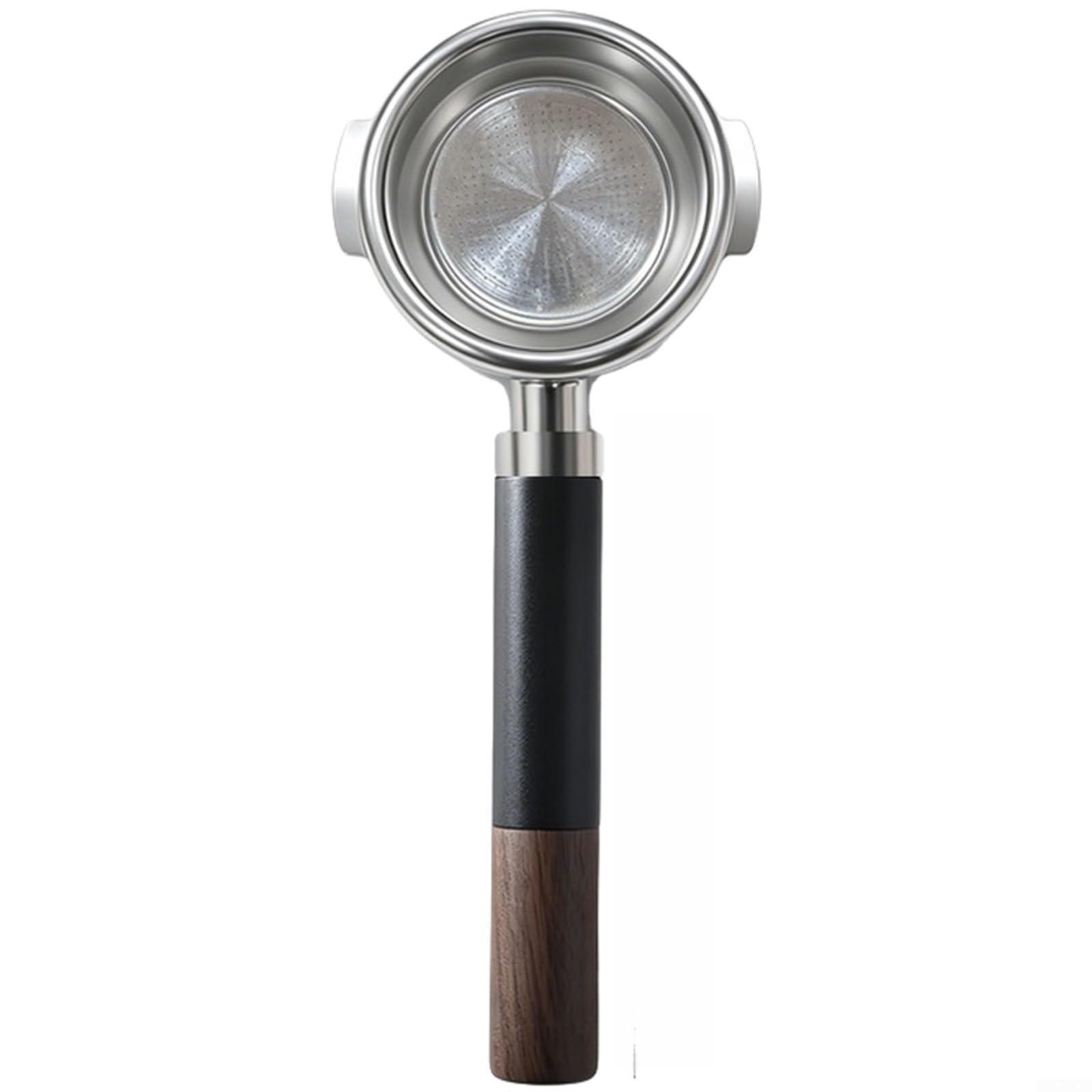 Portafiltro per espresso, manico a doppio beccuccio da 58 mm, in acciaio inossidabile 304 con legno di noce, compatibile con Petrus 3888/3992, impugnatura ergonomica per una ricca estrazione