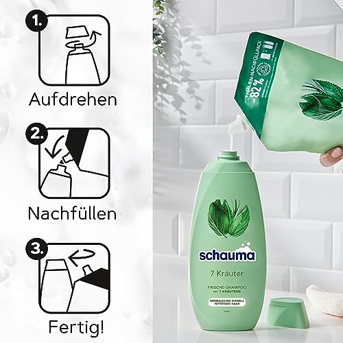 Schauma 7 Kräuter Shampoo Nachfüllpack für Männer 800 ml