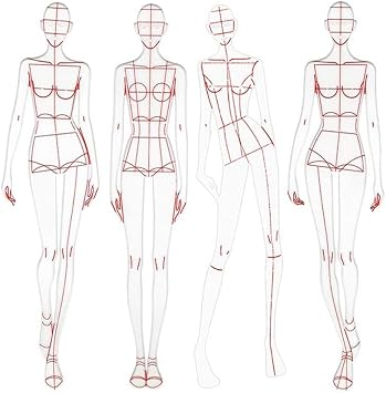 Fashion Illustration Rulers Sketching Templates Ruler Sewing Humanoid Patterns Design Clothing Measuring,Type A