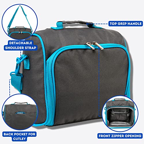 Image of J World Casey Small Lunch Bag for Adults. Medium-Size Insulated Lunch-Box for Kids, Grey