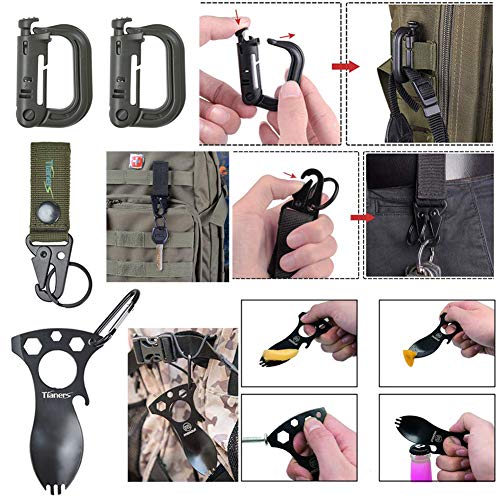 Tianers Emergency Survival Kit 16 in 1, Upgrade Compact Survival Gear, Tactical Survival Tool for Cars, Camping, Hiking, Hunting, Adventure Accessorie (Survival Kit Green)