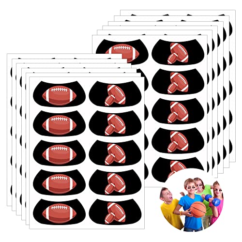 100 Pcs Sports Under Eye Black Strips Stickers for Kids - Baseball Football Softball Lacrosse Fans Eye Black Stickers for Themed Party Game Day Supplies