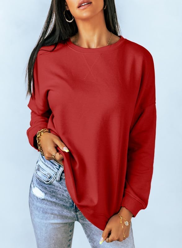 Dokotoo Women's Casual Crew Neck Sweatshirt Loose Soft Long Sleeve Pullover Tops - Image 3