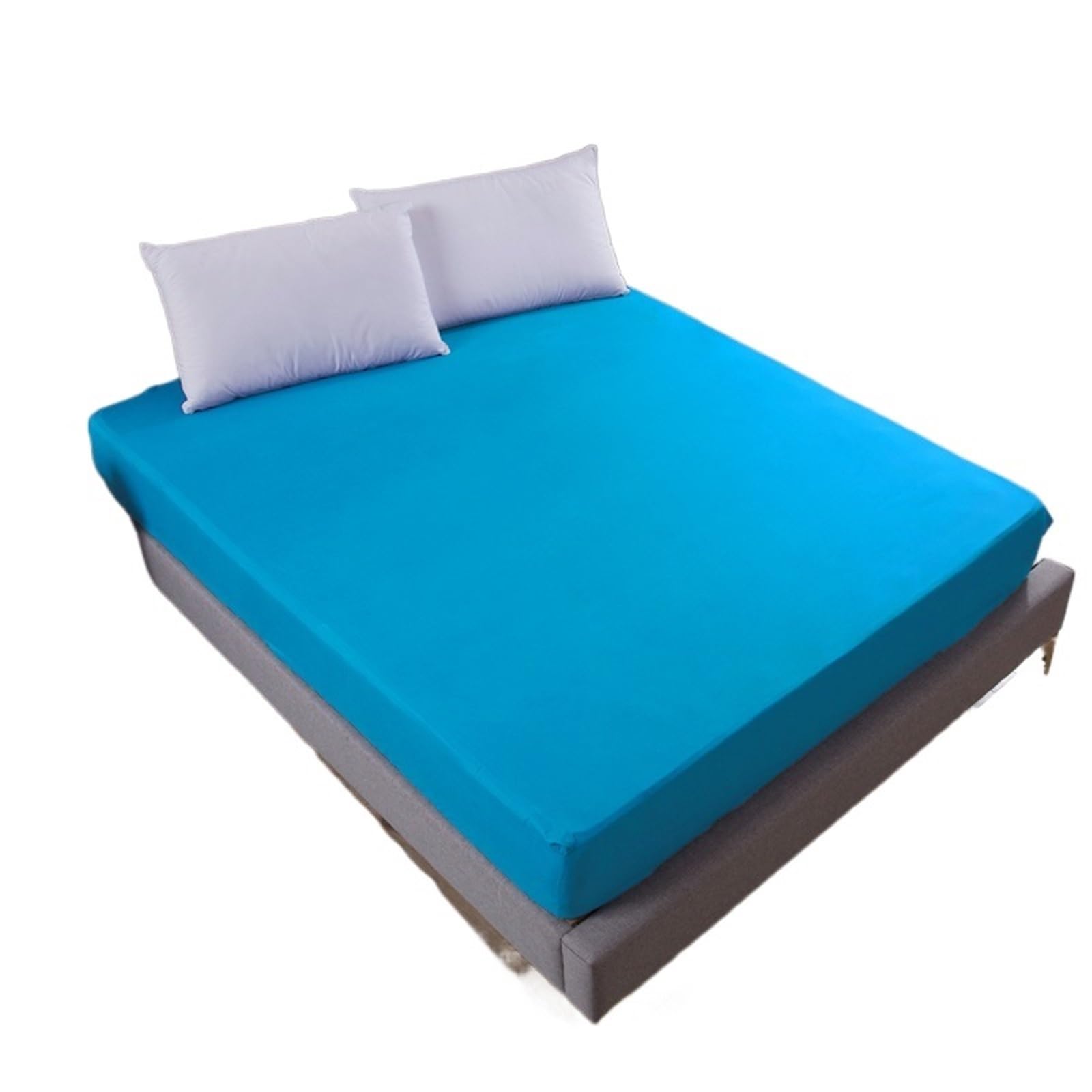 Funda Colchon Impermeable Sábana bajera o funda de almohada antitirones, impermeable, tamaño ajustable, banda elástica, juego de cama, Funda de colchón individual, doble, King(Blue Waterproof,Full 54x