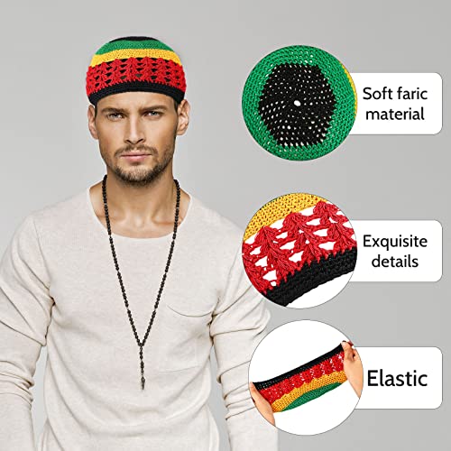 Image of Boyiee Kufi Hat for Men Muslim Knit Kufi Cap Crochet Beanie Skull Beanie African Hat for Men Women