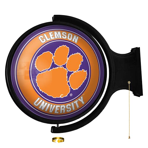 The Fan-Brand Clemson Tigers Round Rotating Lighted Wall Sign - Football, Basketball & Baseball Wall Decor - College Sports Decor For Home, Office, Game Room, Fan Cave & Garage - Usa Made #TOP26