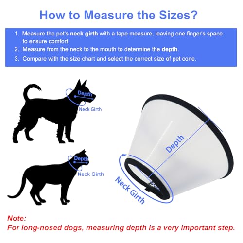 Image of Dog Cone After Surgery, Adjustable Pet Recovery Collar for Dogs and Cats, Plastic Elizabethan Neck E-Collar Stop Licking Wounds (XXS-D)